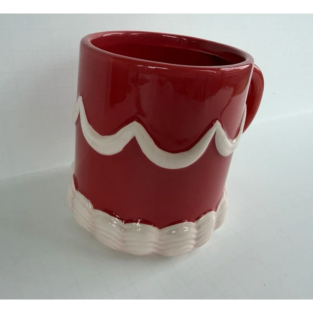 Target Bullseye Playground Valentines Coffee Mug Pink Frosted Cake Red Ceramic